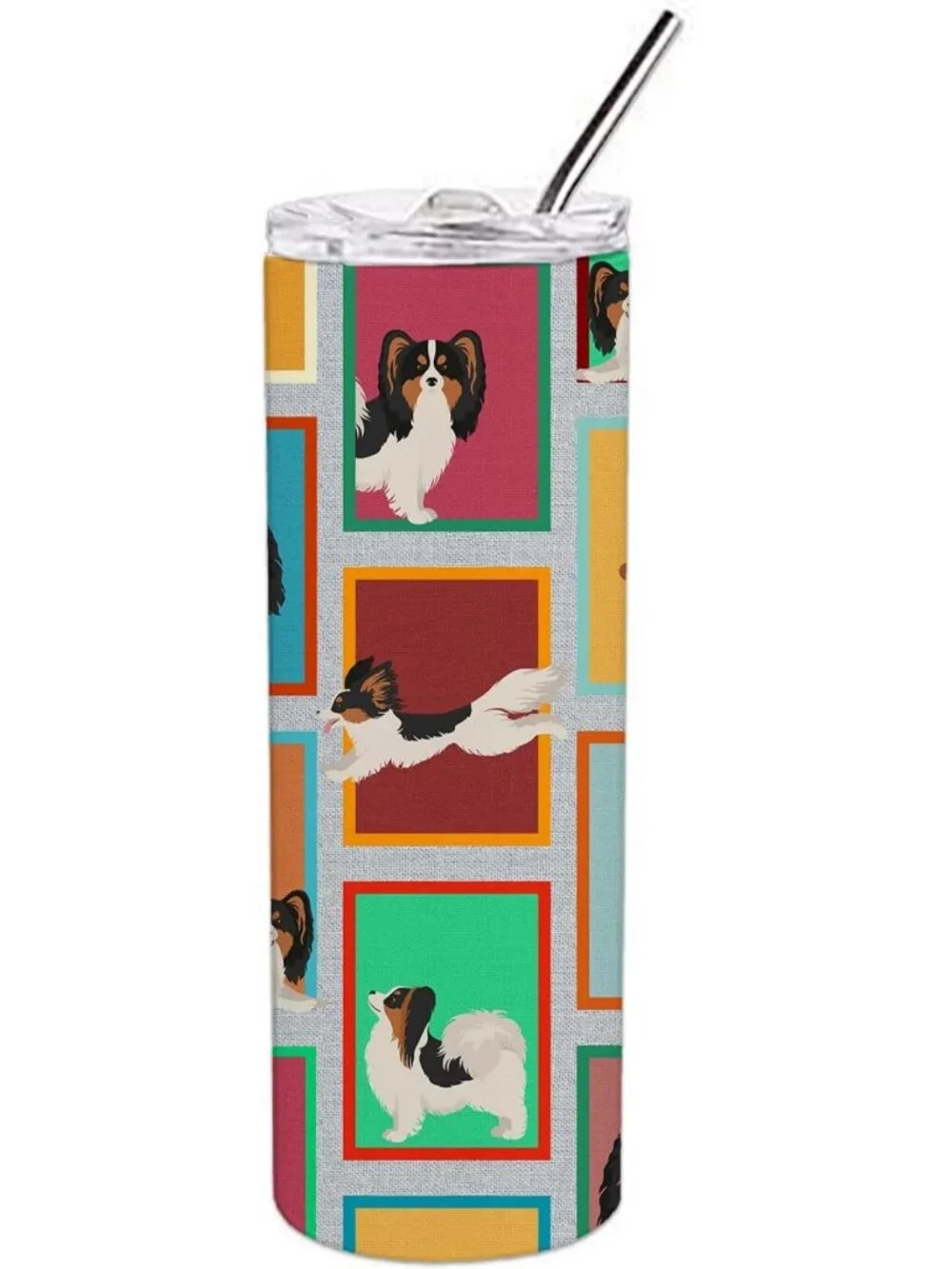 Tricolor Papillon Stainless Steel 20 oz Insulated Tumbler - Reusable Travel Cup